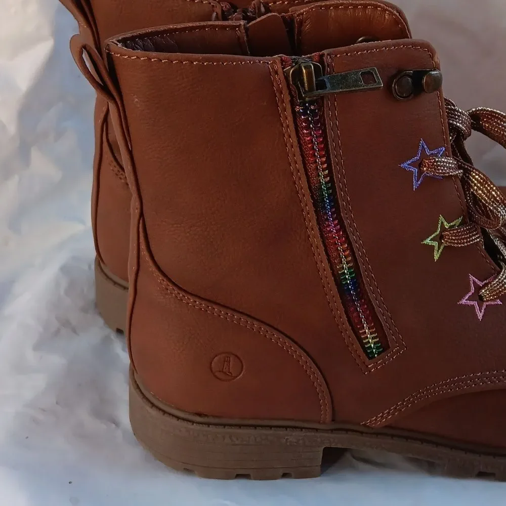 Land's End Brown Star-Embellished Women's Boots Youth 6-Womens 8
